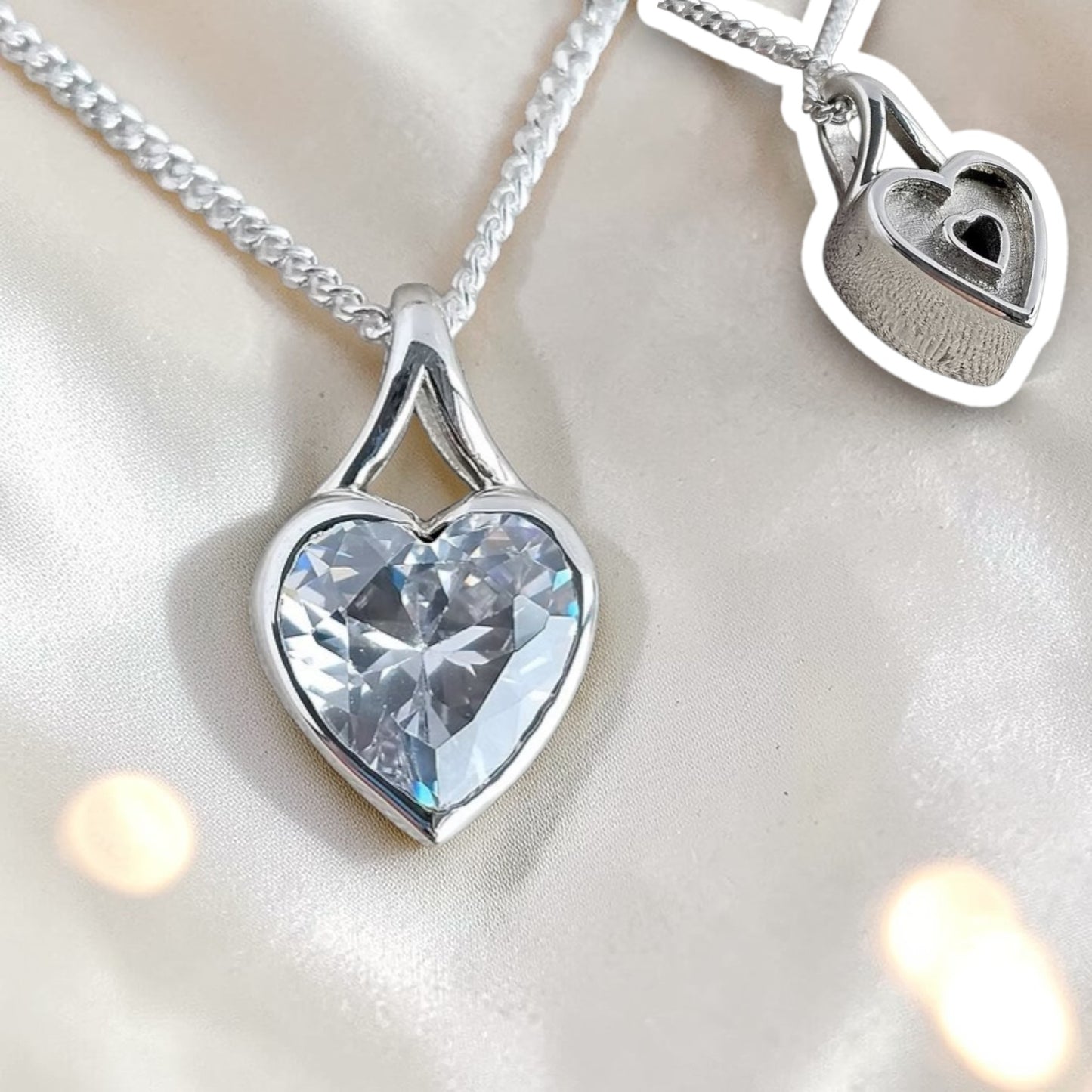 ashes silver heart pendant, handcrafted in lancashire