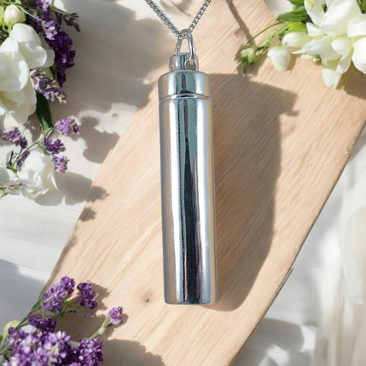 ***NEW***Solid 925 Silver Capsule Urn Pendant