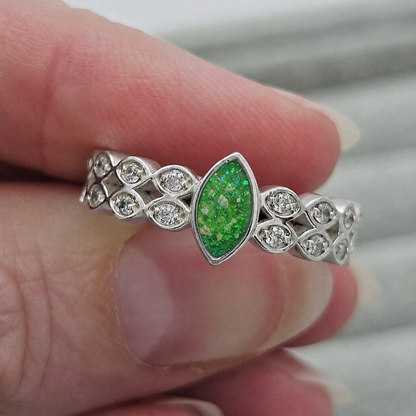 serenata ashes memorial ring, handcrafted in uk