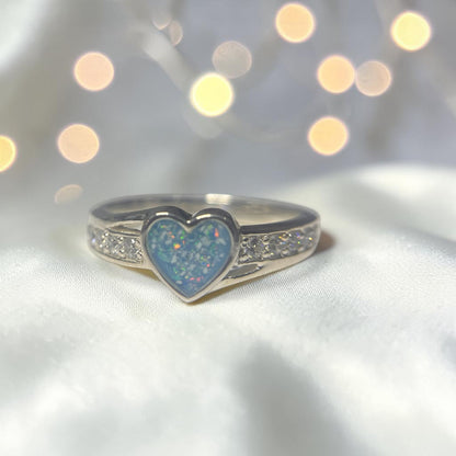 Serenity Ring — silver heart CZ ashes memorial ring, handcrafted in Lancashire, UK