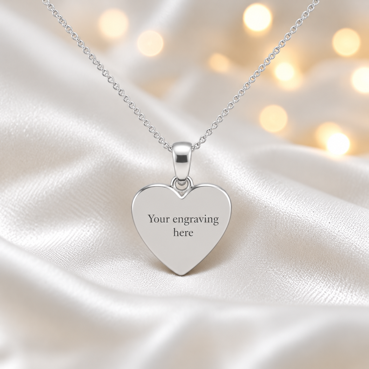 Engraved Shaula two heart memorial pendant, handcrafted in Lancashire UK - by Keepsake Memorial Jewellery
