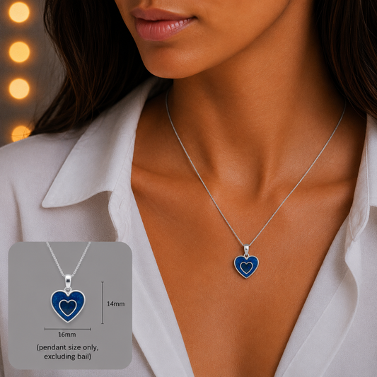 Shaula two heart memorial pendant, handcrafted in Lancashire UK - by Keepsake Memorial Jewellery