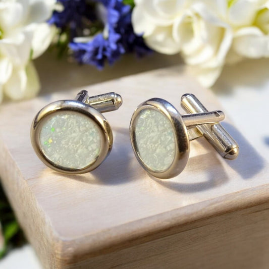 Solid 925 Silver Round Cufflinks 10mm