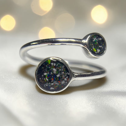 Elysia Ring — silver adjustable ashes memorial ring, handcrafted in Lancashire, UK
