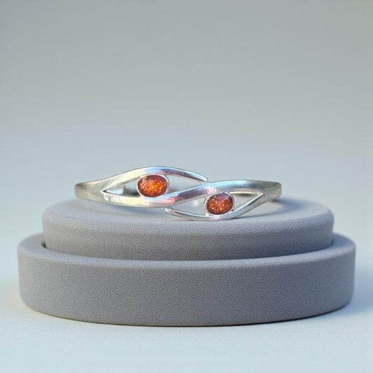 Silver keepsake bangle,  handcrafted in Lancashire, UK