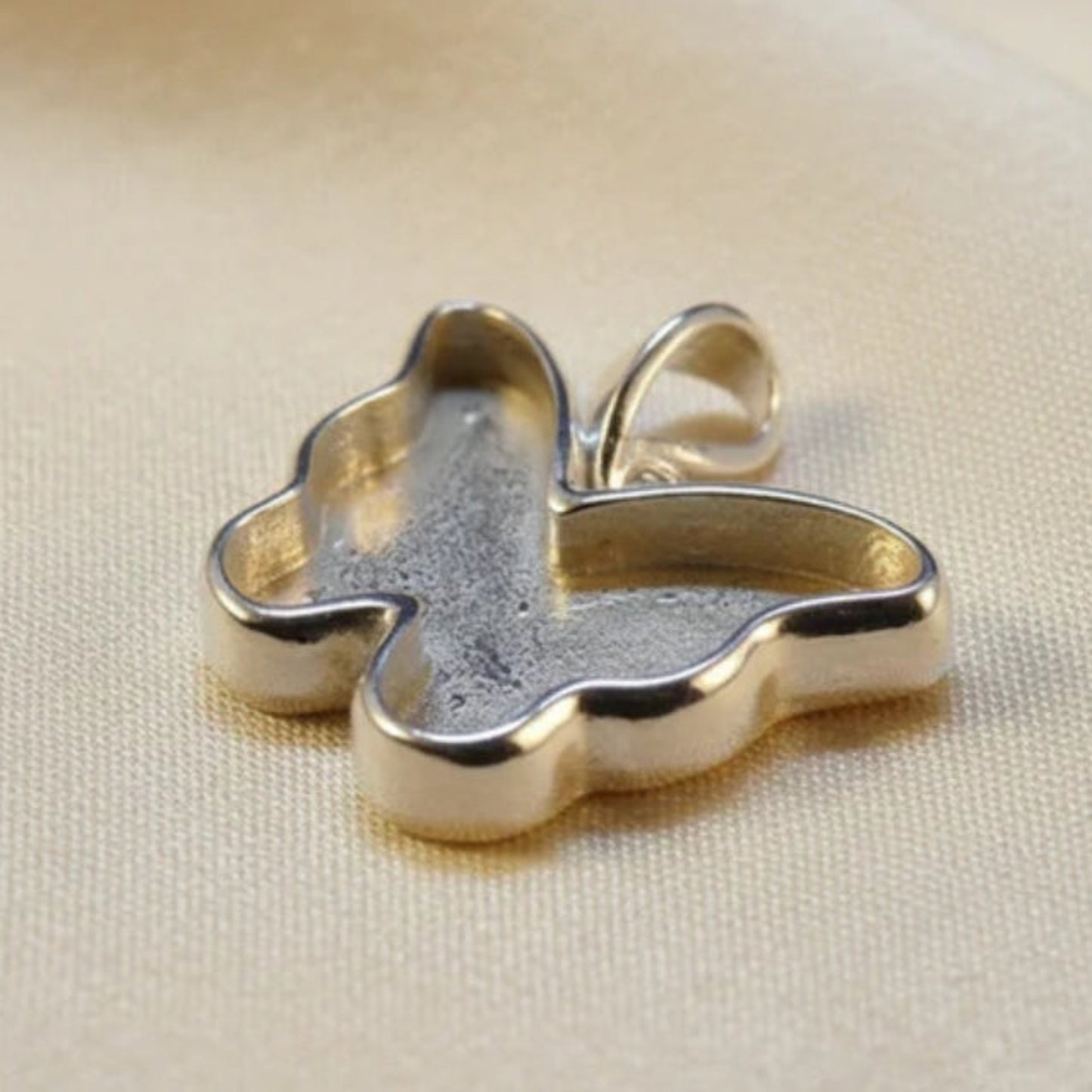 silver butterfly memorial pendant, handcrafted in uk
