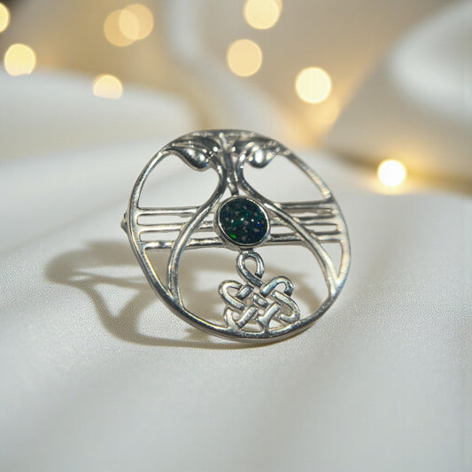 silver celtic ashes brooch, handcrafted in lancashire