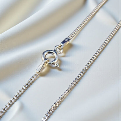 Silver curb chain included with pendant - by Keepsake Memorial Jewellery