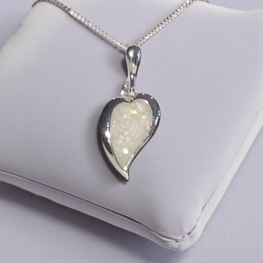 Silver heart Keepsake pendant for ashes/hair, handcrafted in Lancashire, UK