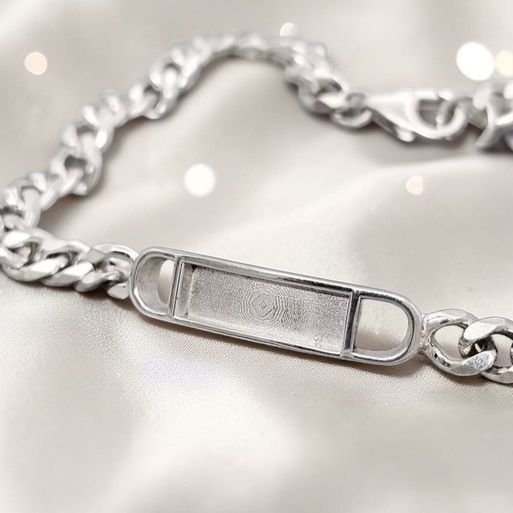 silver chunky mens ashes bracelet, handcrafted in uk