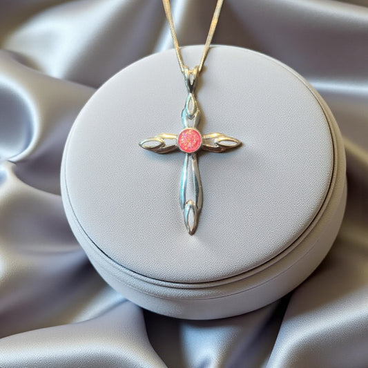 Silver Memorial Cross Pendant, handcrafted in Lancashire, UK