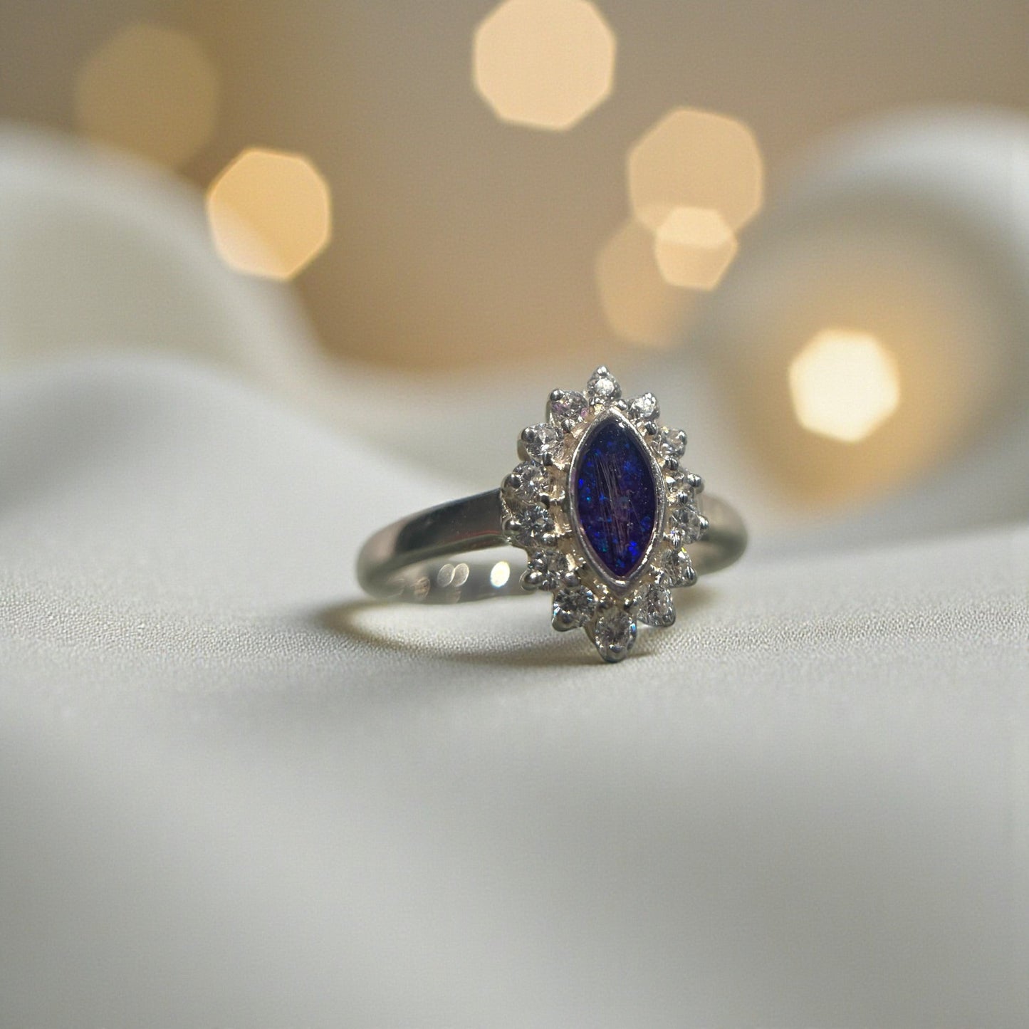 Princess Ring — silver CZ princess cut ashes memorial ring, handcrafted in Lancashire, UK