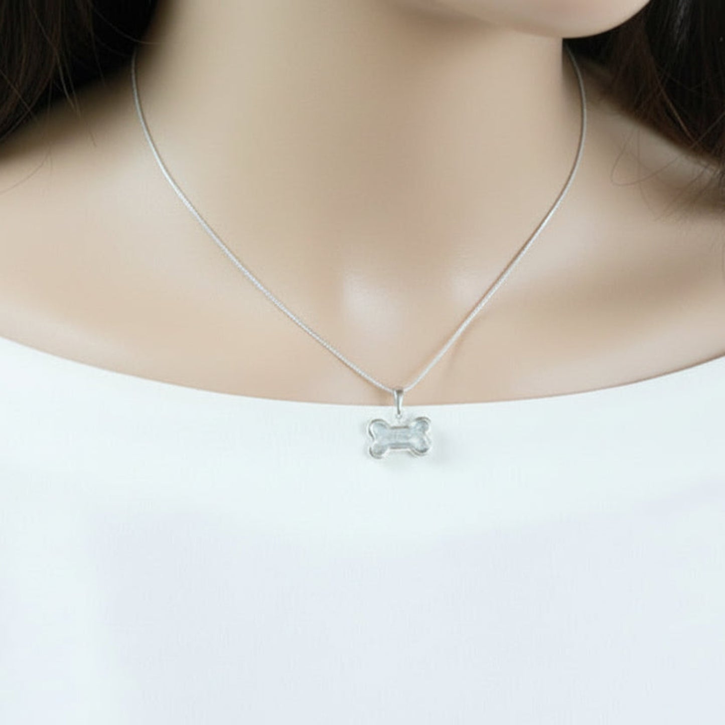 silver dog bone ashes pendant, handcrafted in lancashire