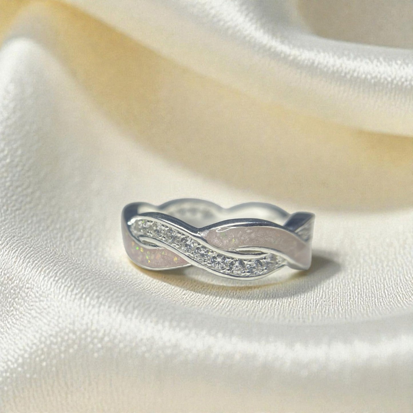 Grace Band — silver entwined ashes memorial ring, handcrafted in Lancashire, UK