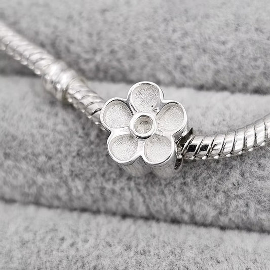 Silver forget me not ashes memorial charm, handcrafted in Lancashire, UK