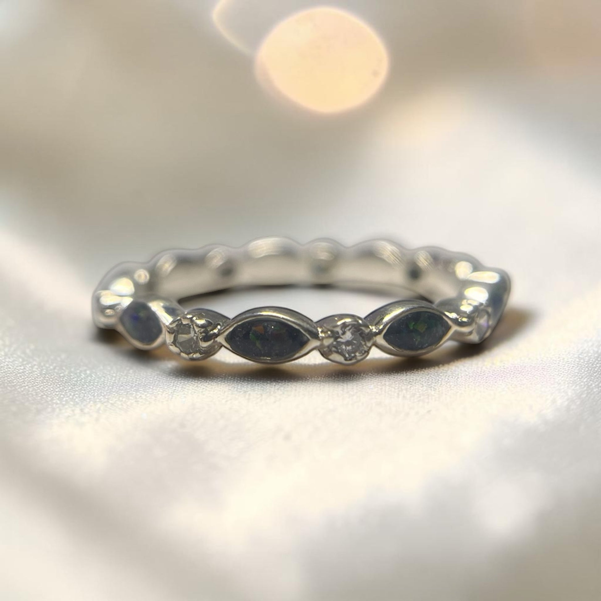 silver full band ashes memorial ring, handcrafted in lancashire 