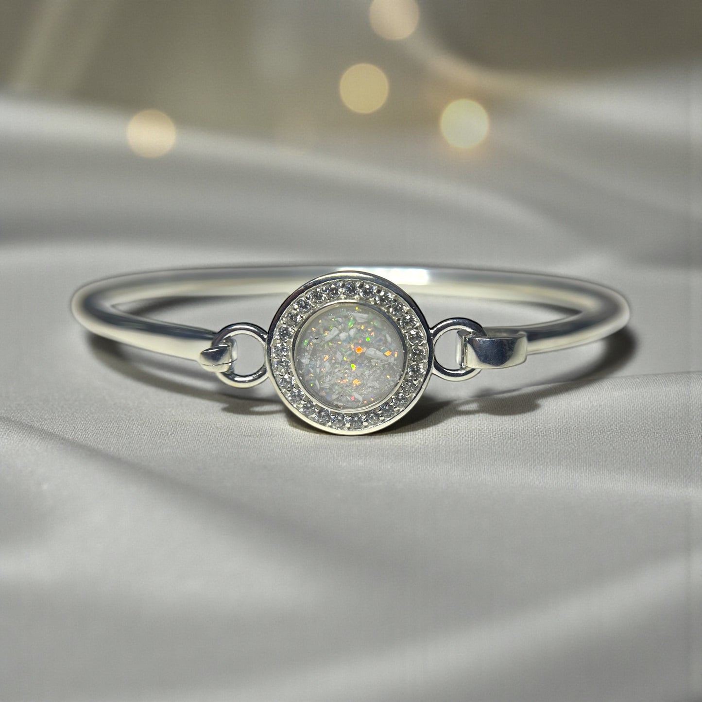 Halo Bangle — silver halo ashes memorial bangle, handcrafted in Lancashire, UK