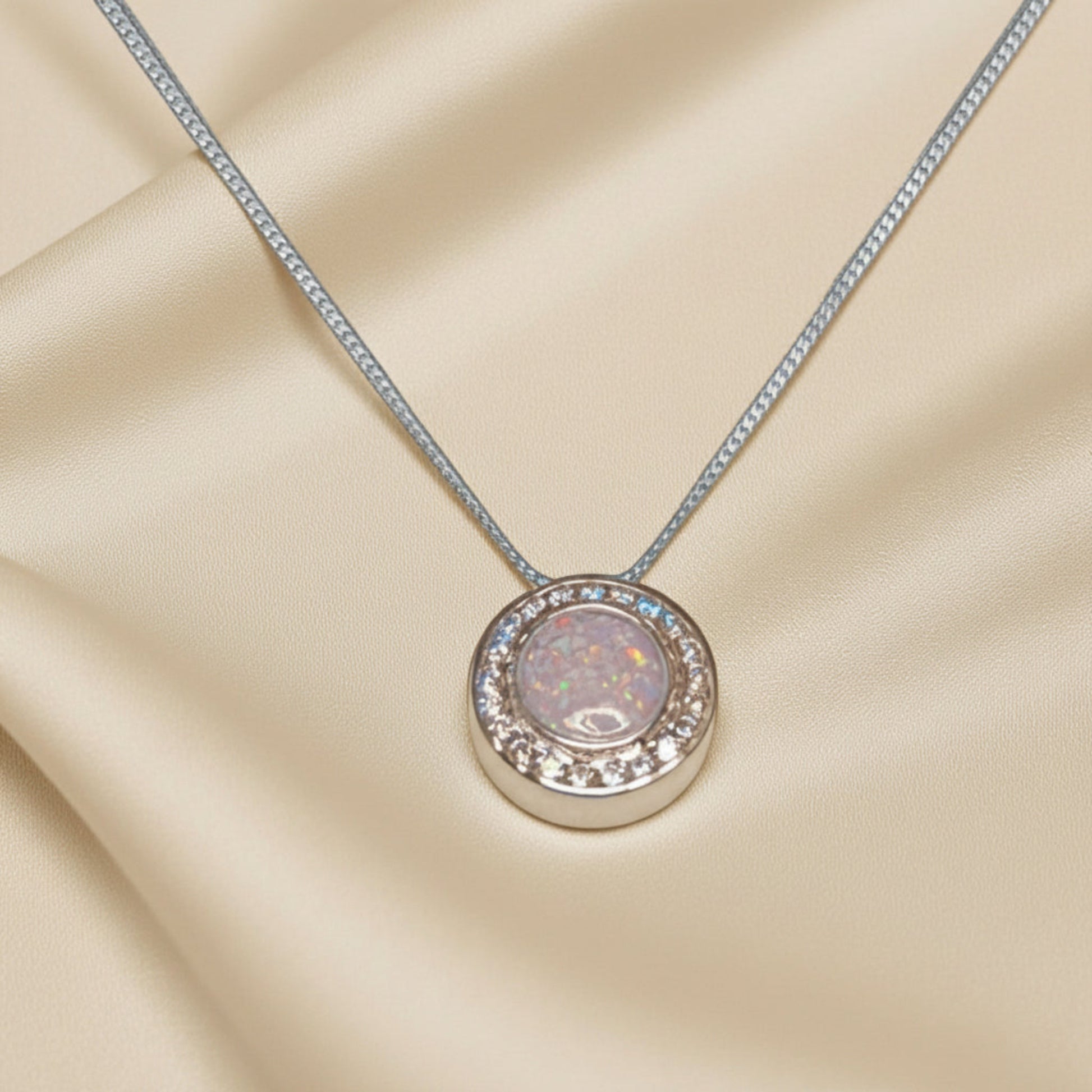 silver halo ashes pendant, handcrafted in lancashire