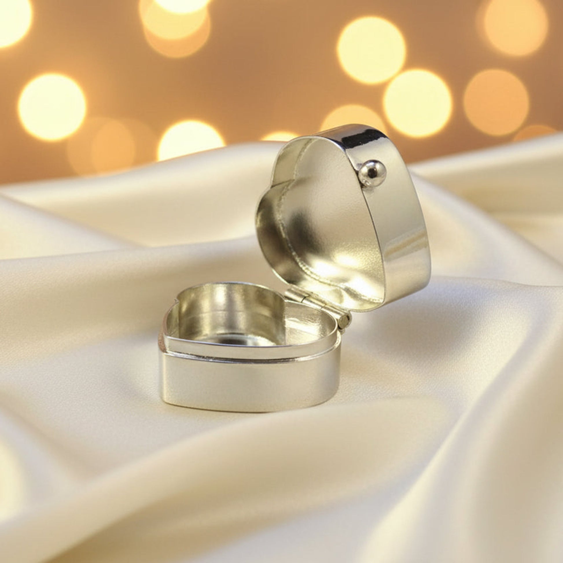 silver ashes pill box, open view, handcrafted in lancashire, uk