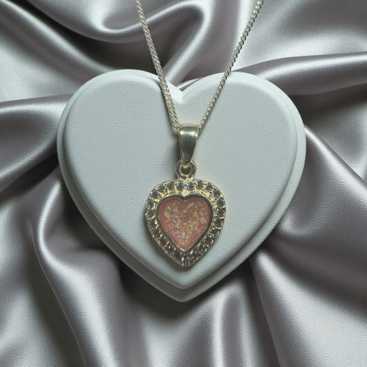 Silver heart memorial pendant, handcrafted in Lancashire, UK