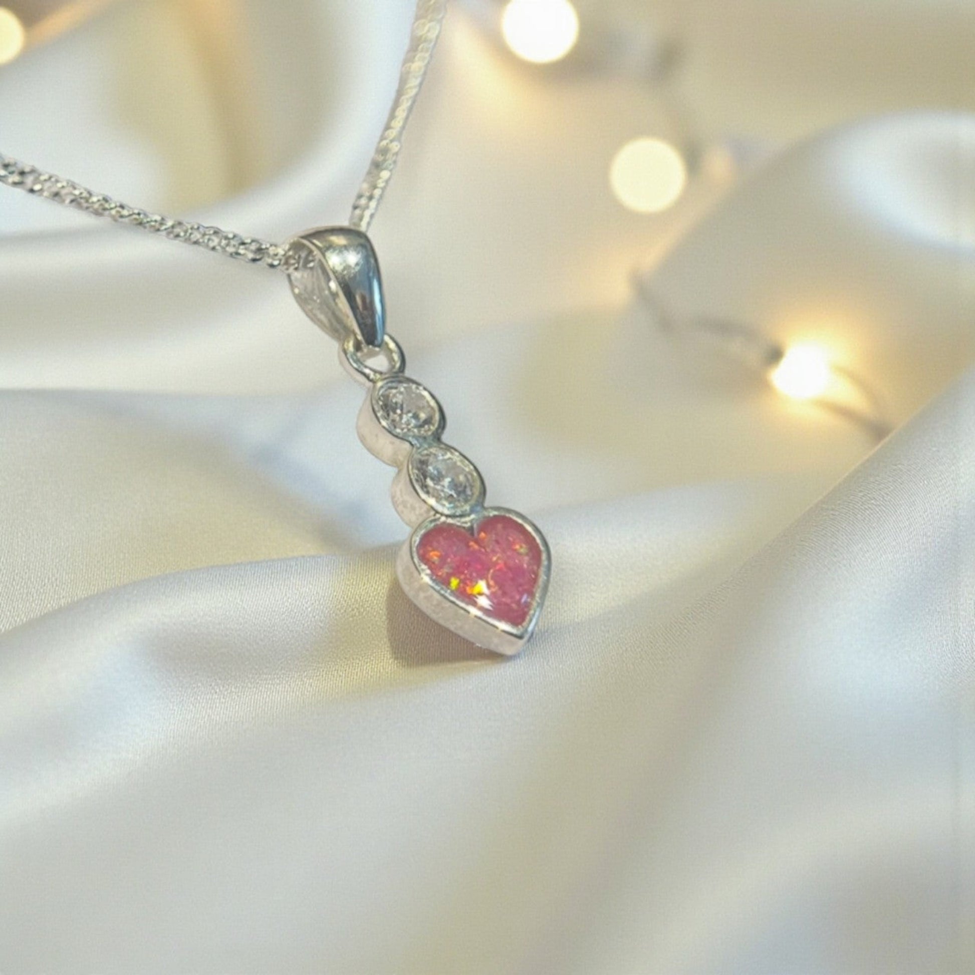 silver heart drop memorial ashes pendant, handcrafted in lancashire