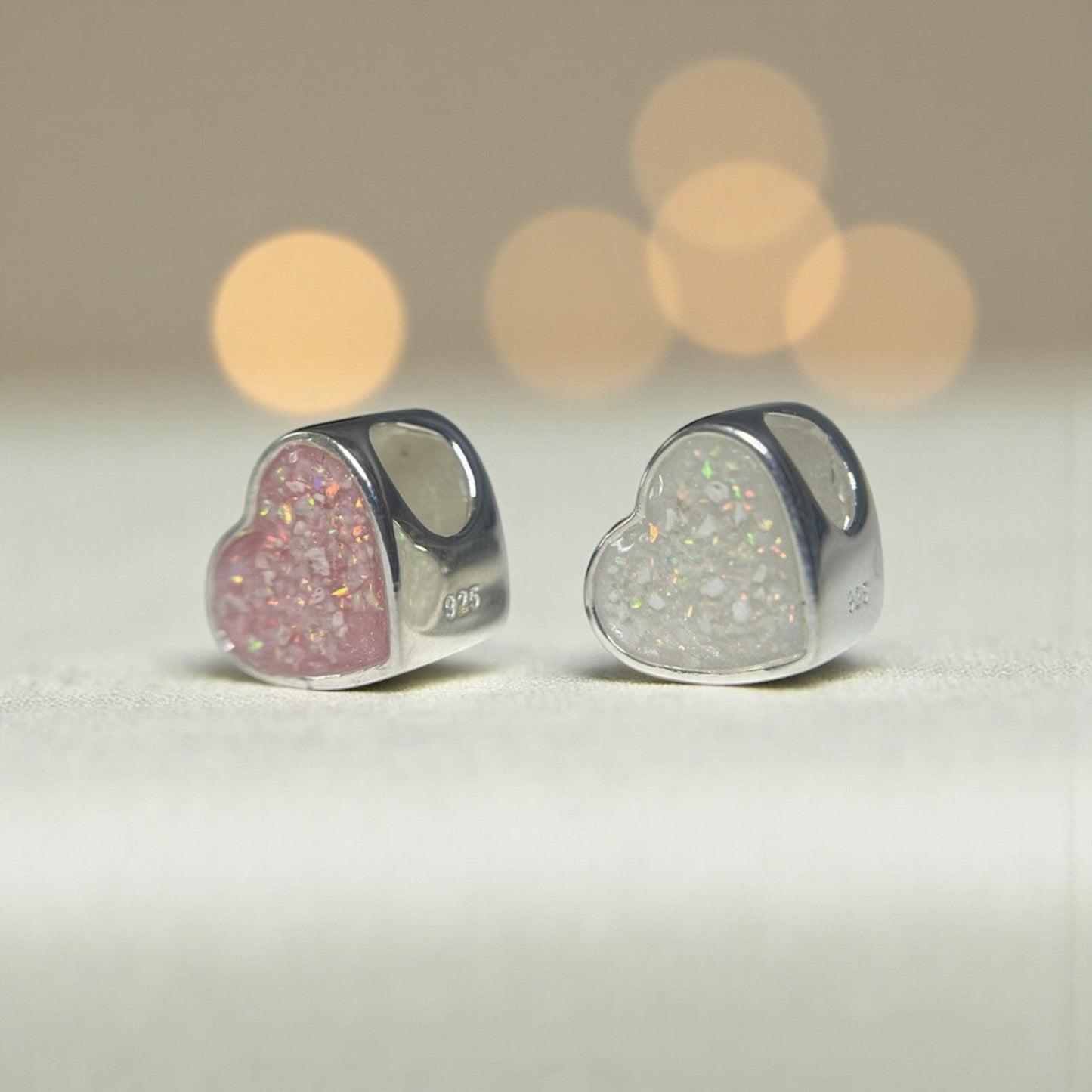 silver heart ashes charm, handcrafted in lancashire, uk