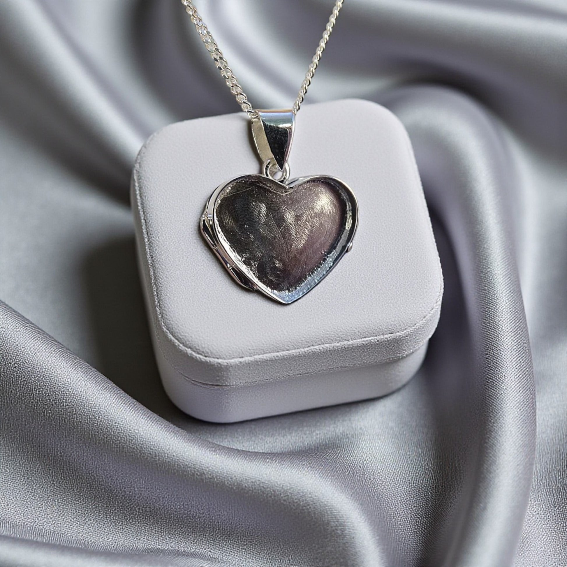 Silver Heart Keepsake Locket, handcrafted in Lancashire, UK