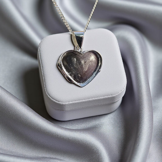 Silver Heart Keepsake Locket, handcrafted in Lancashire, UK