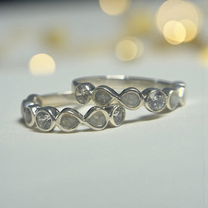 Celestina Band — silver infinity ashes memorial ring, handcrafted in Lancashire, UK