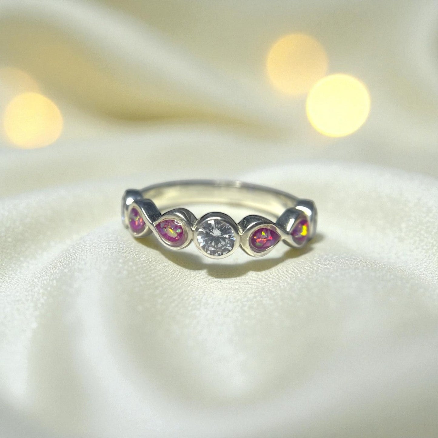 Celestina Band — silver infinity solitaire ashes memorial ring, handcrafted in Lancashire, UK