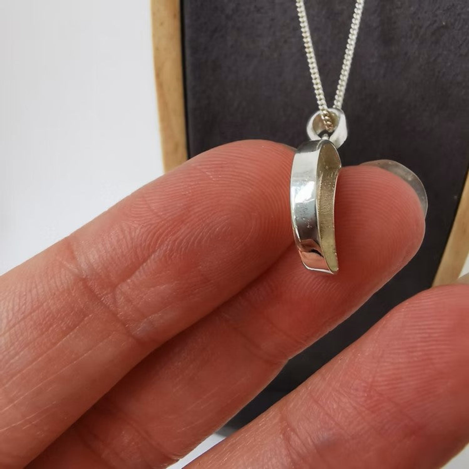 silver moon ashes memorial pendant