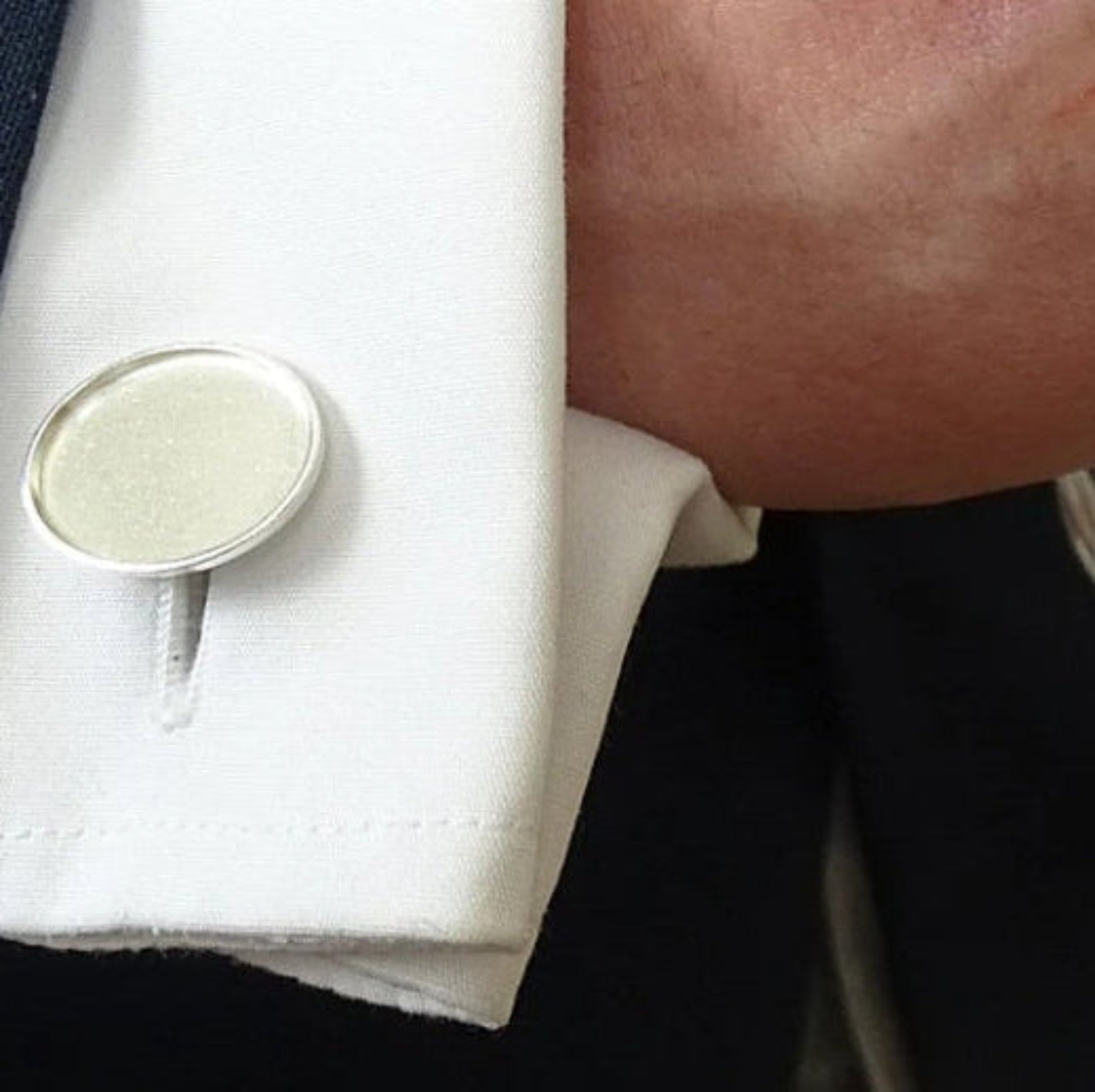 silver oval ashes memorial cufflinks uk