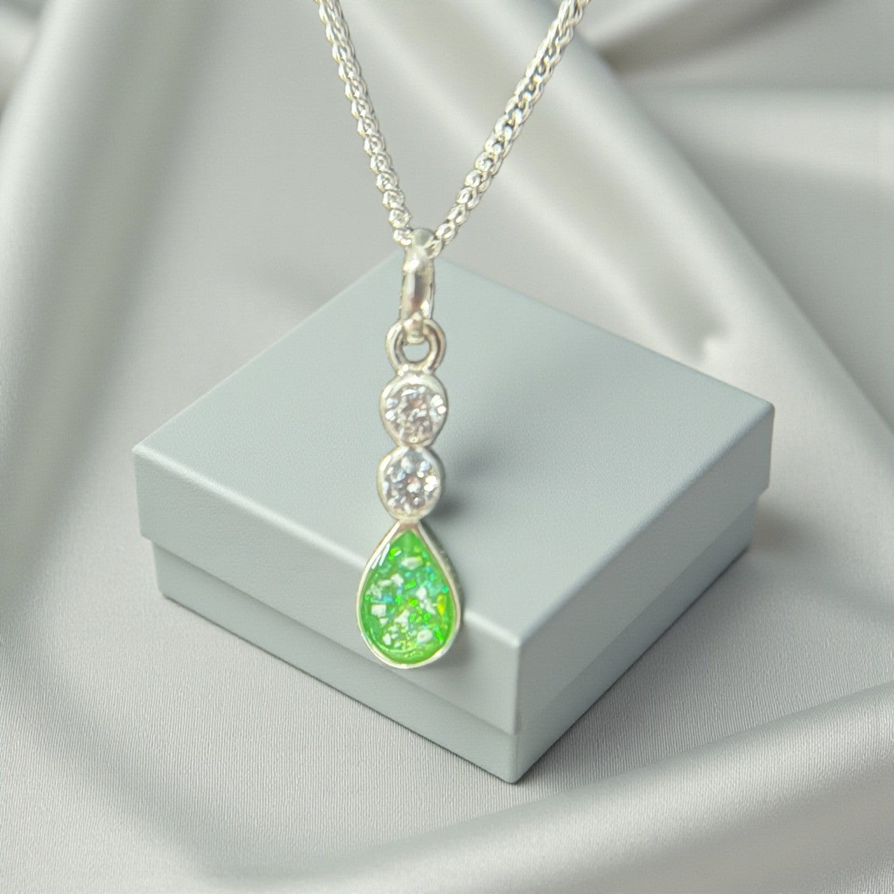 silverpear drop memorial pendant handcrafted in lancashire uk