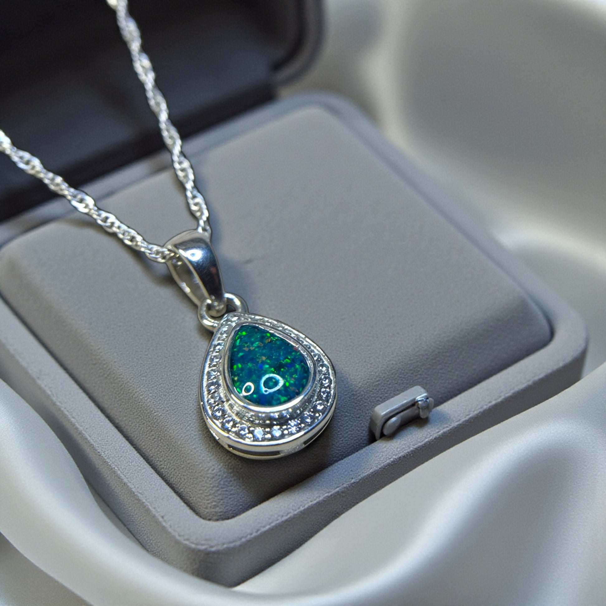 Silver pear shaped keepsake pendant handcrafted in Lancashire, UK