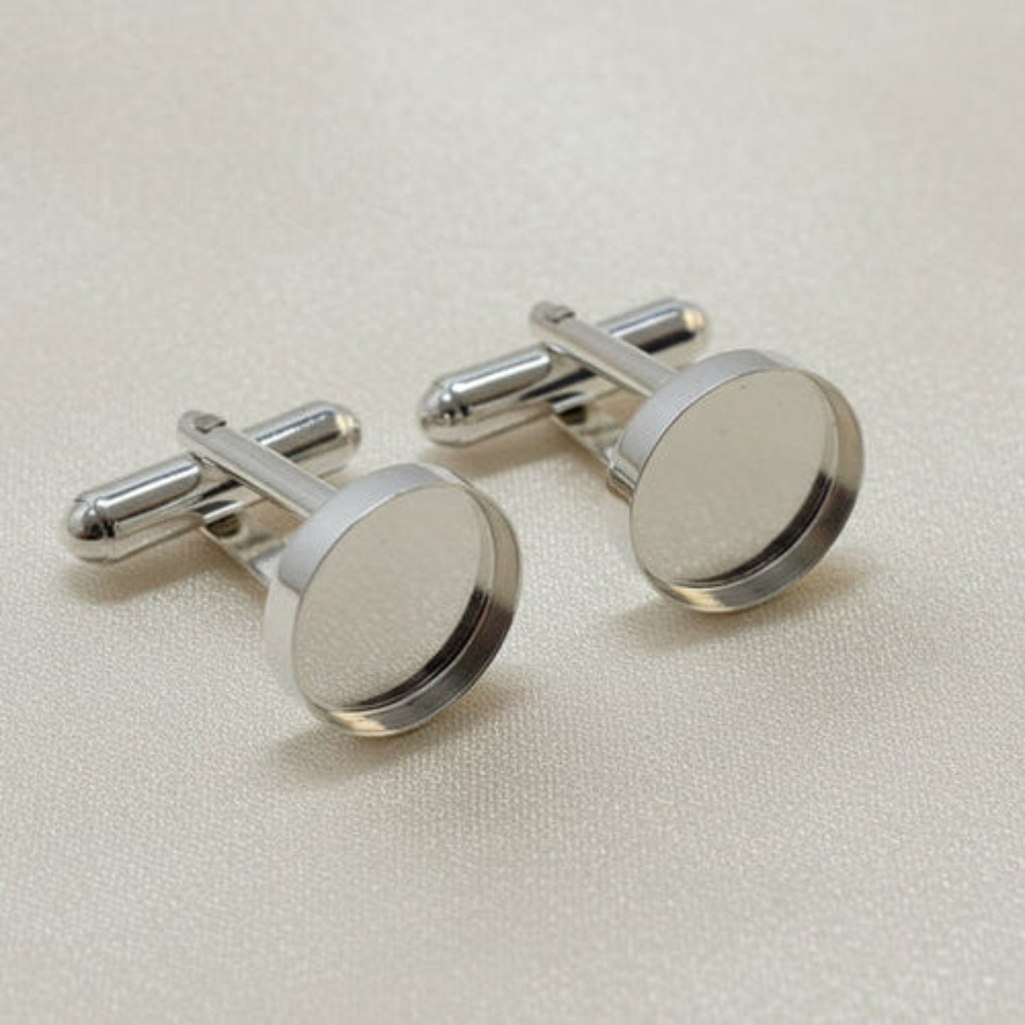 silver round 12mm ashes cufflinks, handcrafted in the uk