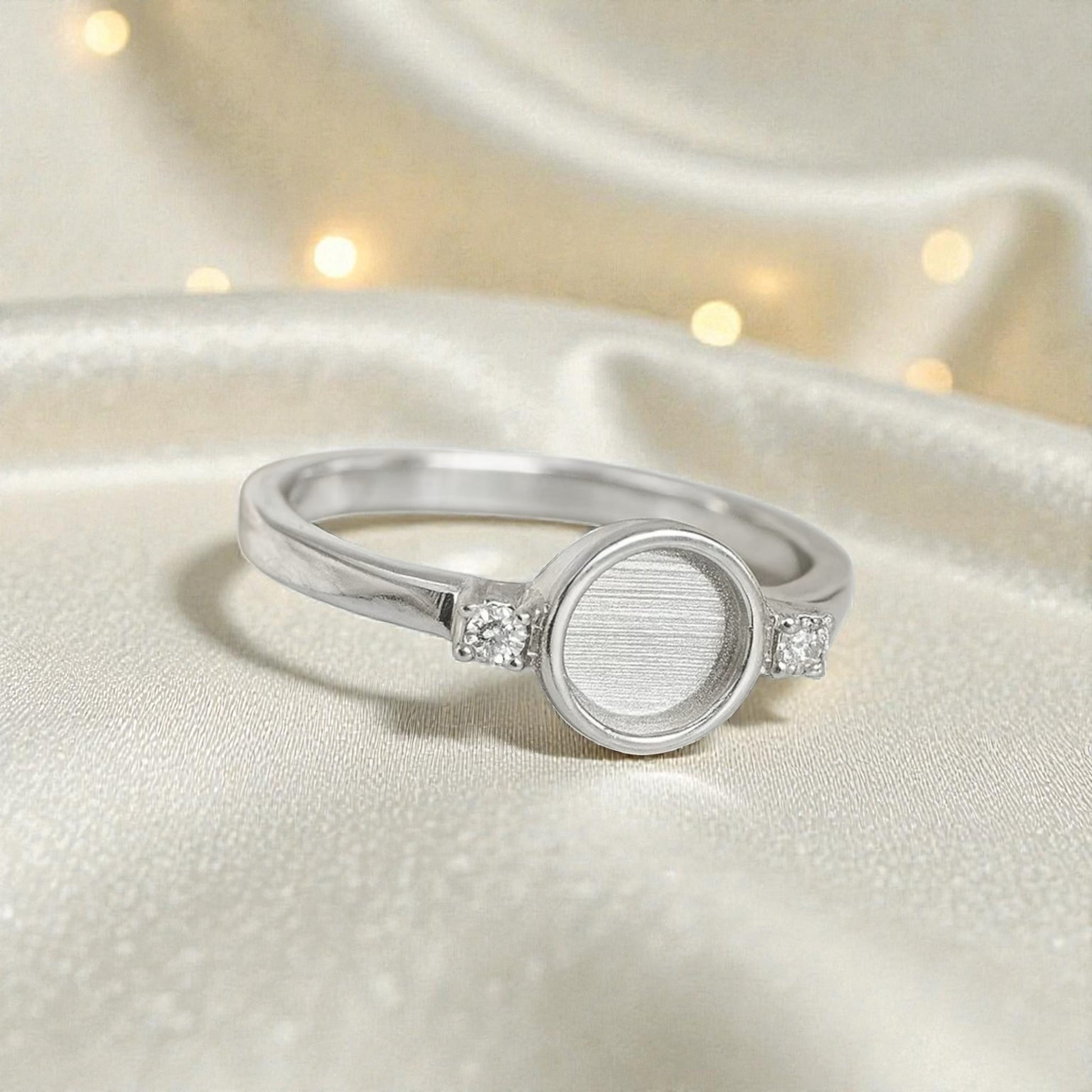 Azrael Ring — silver round crystal ashes memorial ring, handcrafted in Lancashire, UK