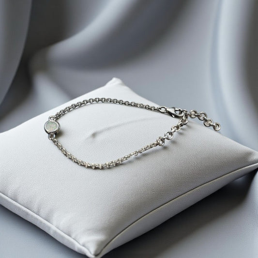 Silver belcher chain ashes bracelet, handcrafted in Lancashire, UK
