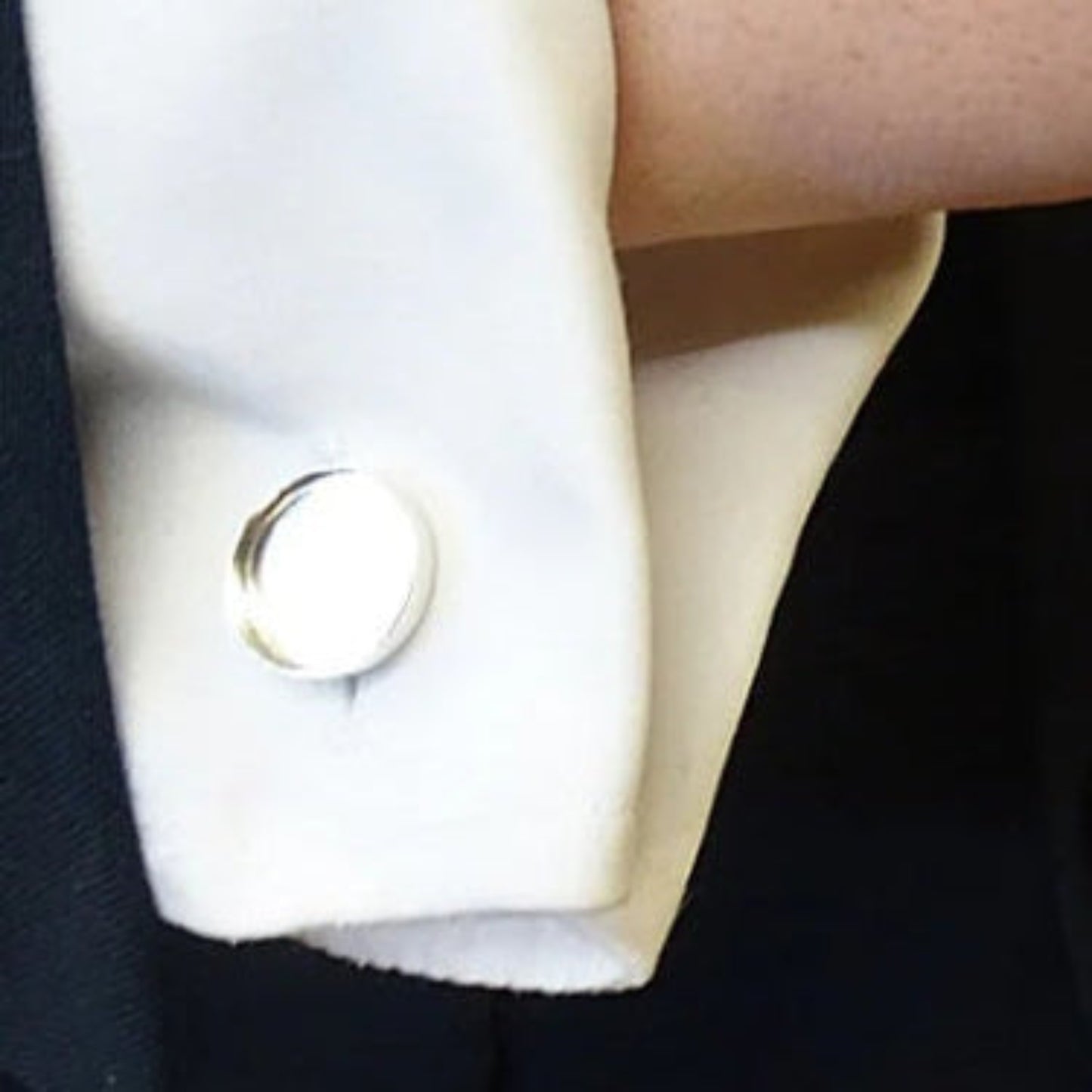 silver round ashes memorial cufflinks, handcrafted in uk