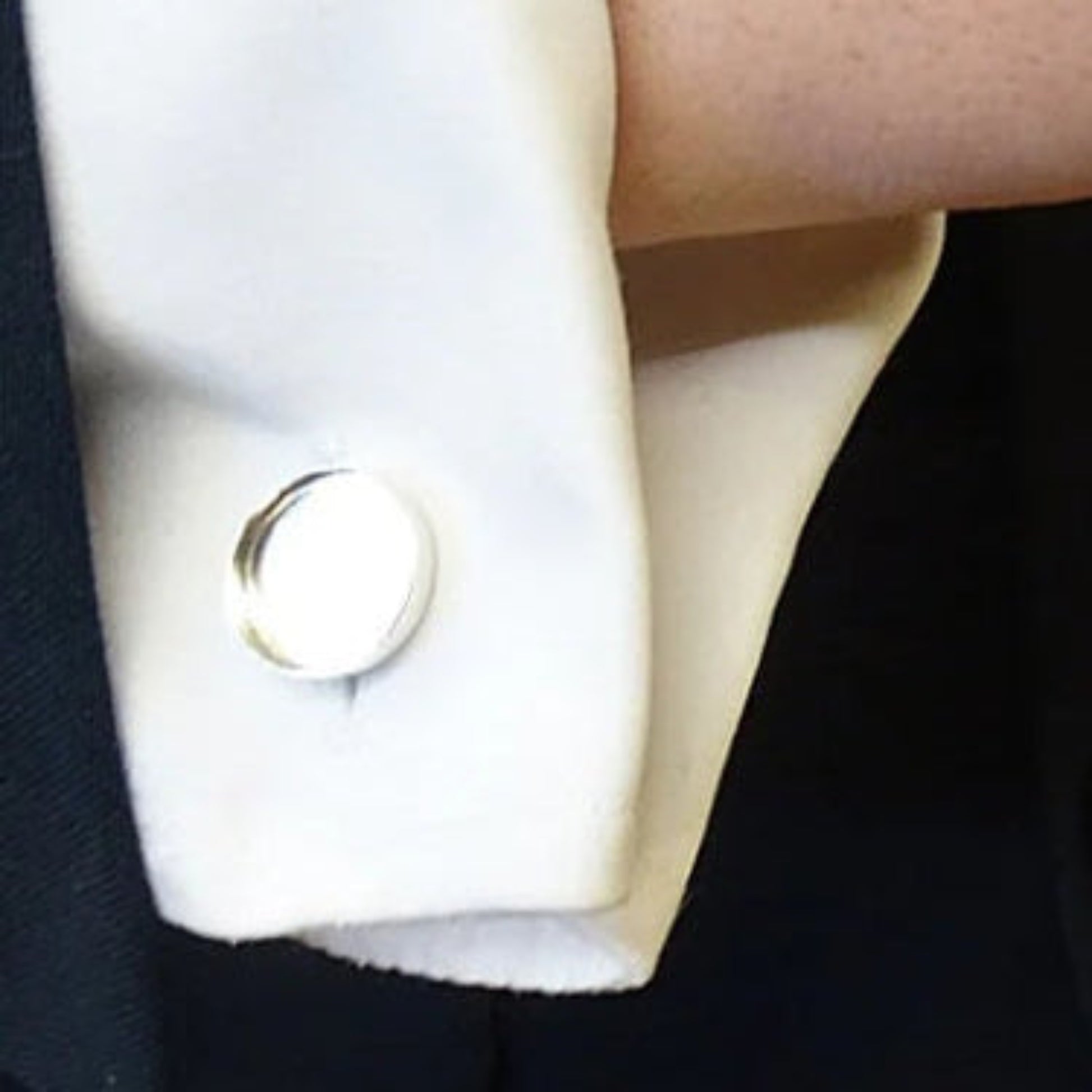 silver round ashes memorial cufflinks, handcrafted in uk