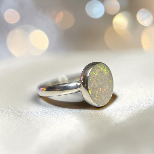 silver round memorial ashes ring, handcrafted in lancashire 