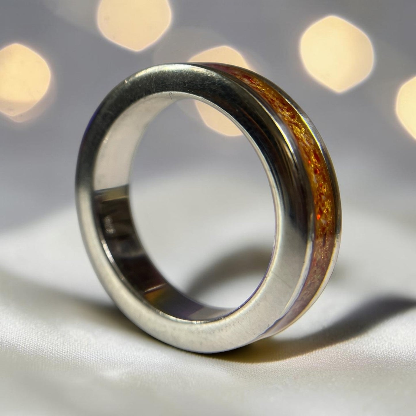 silver memorial ashes channel ring, handcrafted in uk