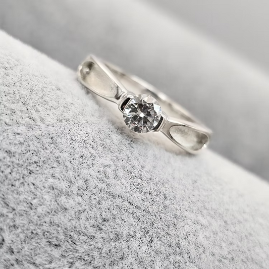 Silver Solitaire ashes memorial ring, handcrafted in Lancashire UK