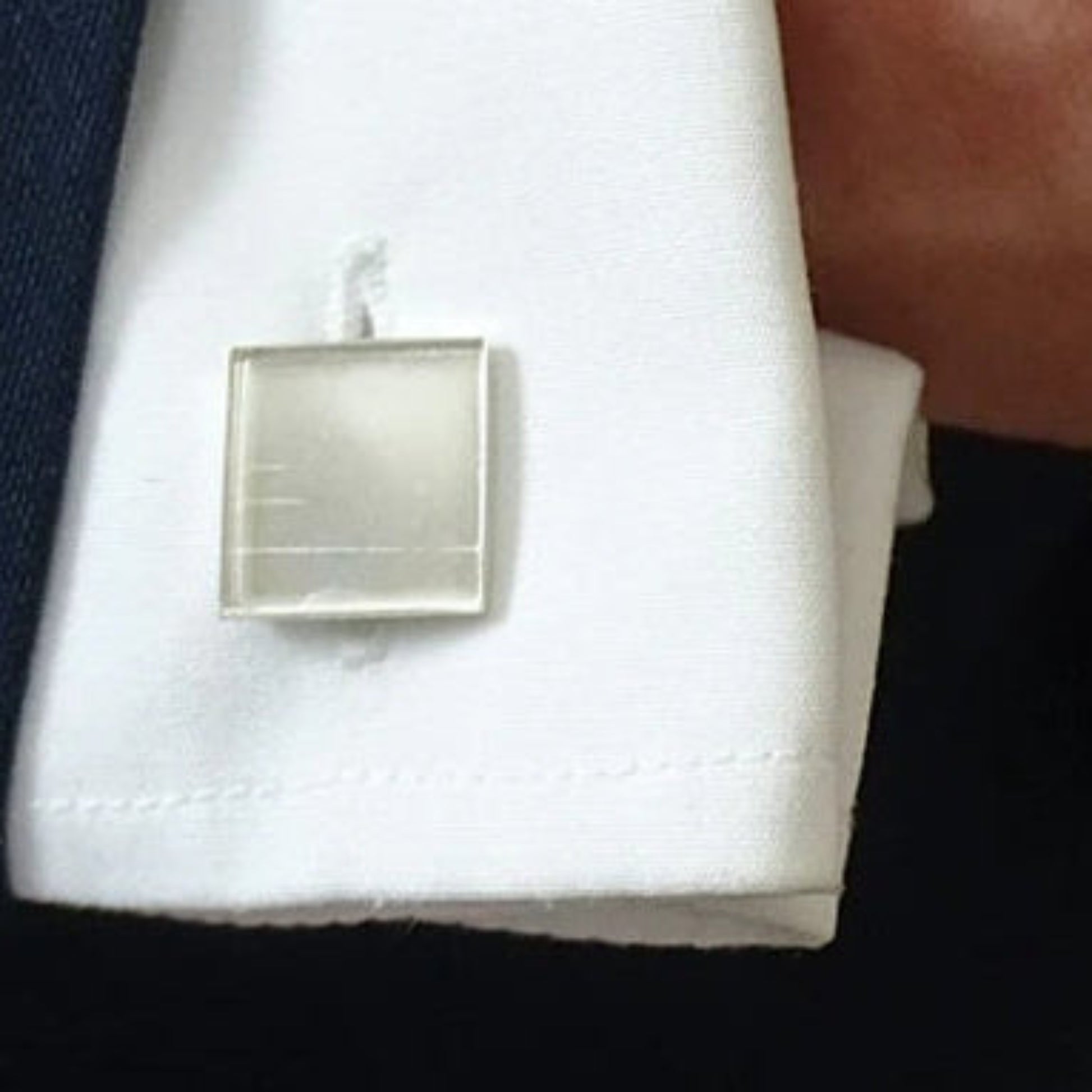 square silver keepsake cufflinks, handcrafted in the uk