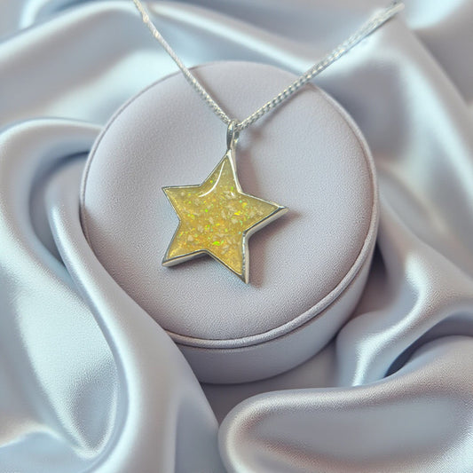 Silver Star memorial pendant, handcrafted in Lancashire, UK