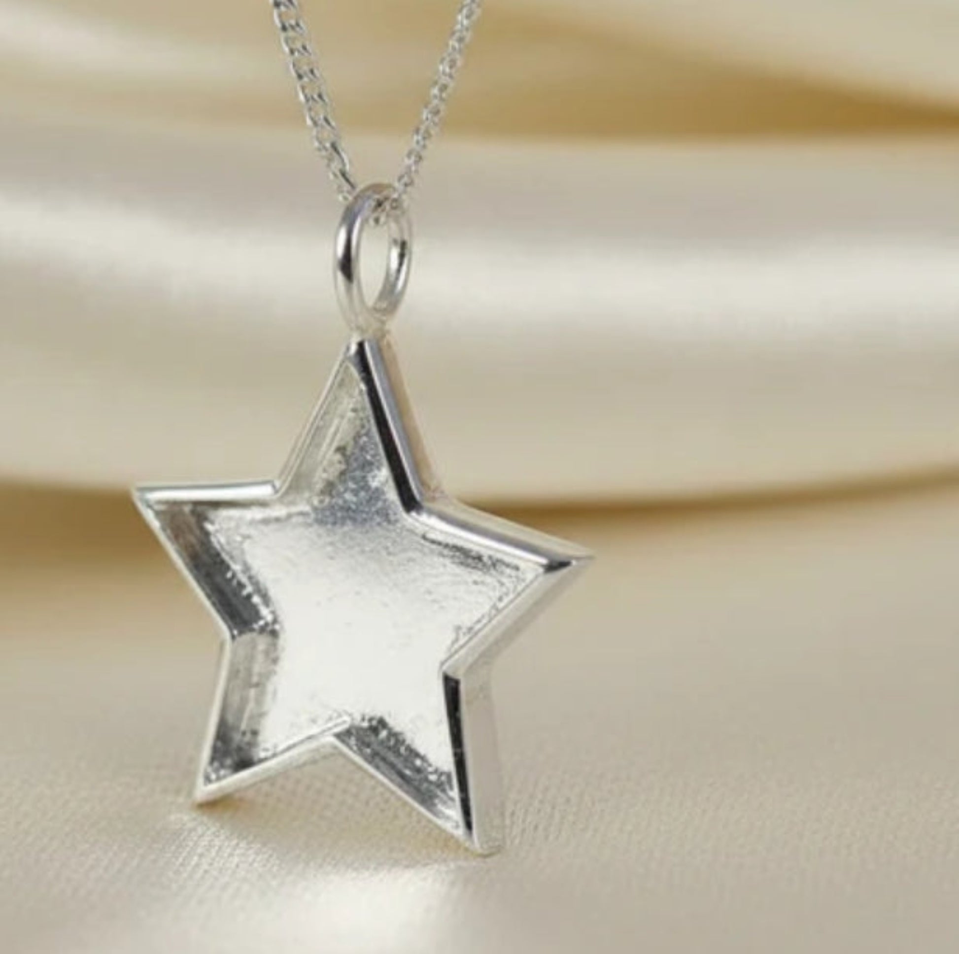 silver star keepsake pendant, handcrafted in uk