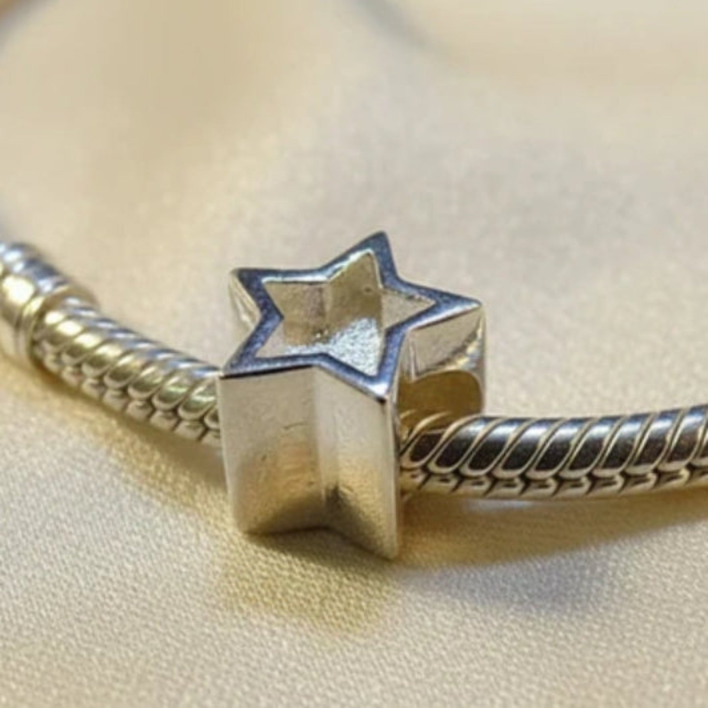 silver star memorial charm, handcrafted in uk