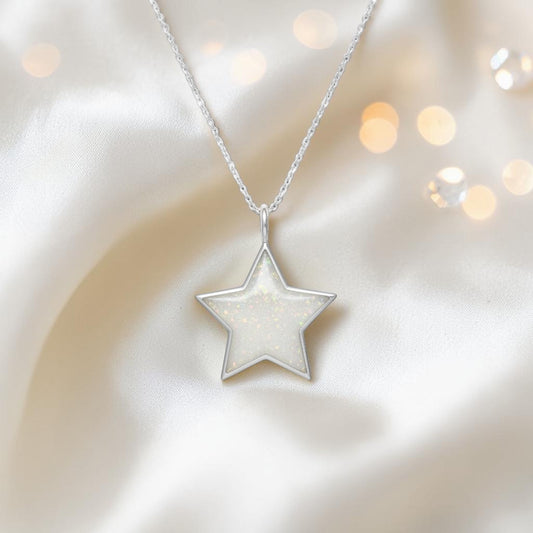 silver star memorial pendant, handcrafted in lancashire, uk