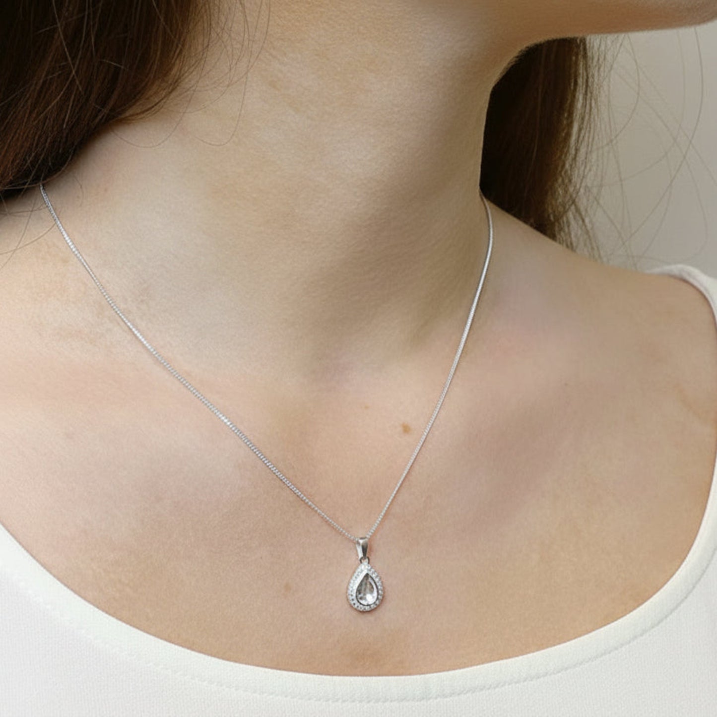 silver teardrop ashes pendant, handcrafted in the uk