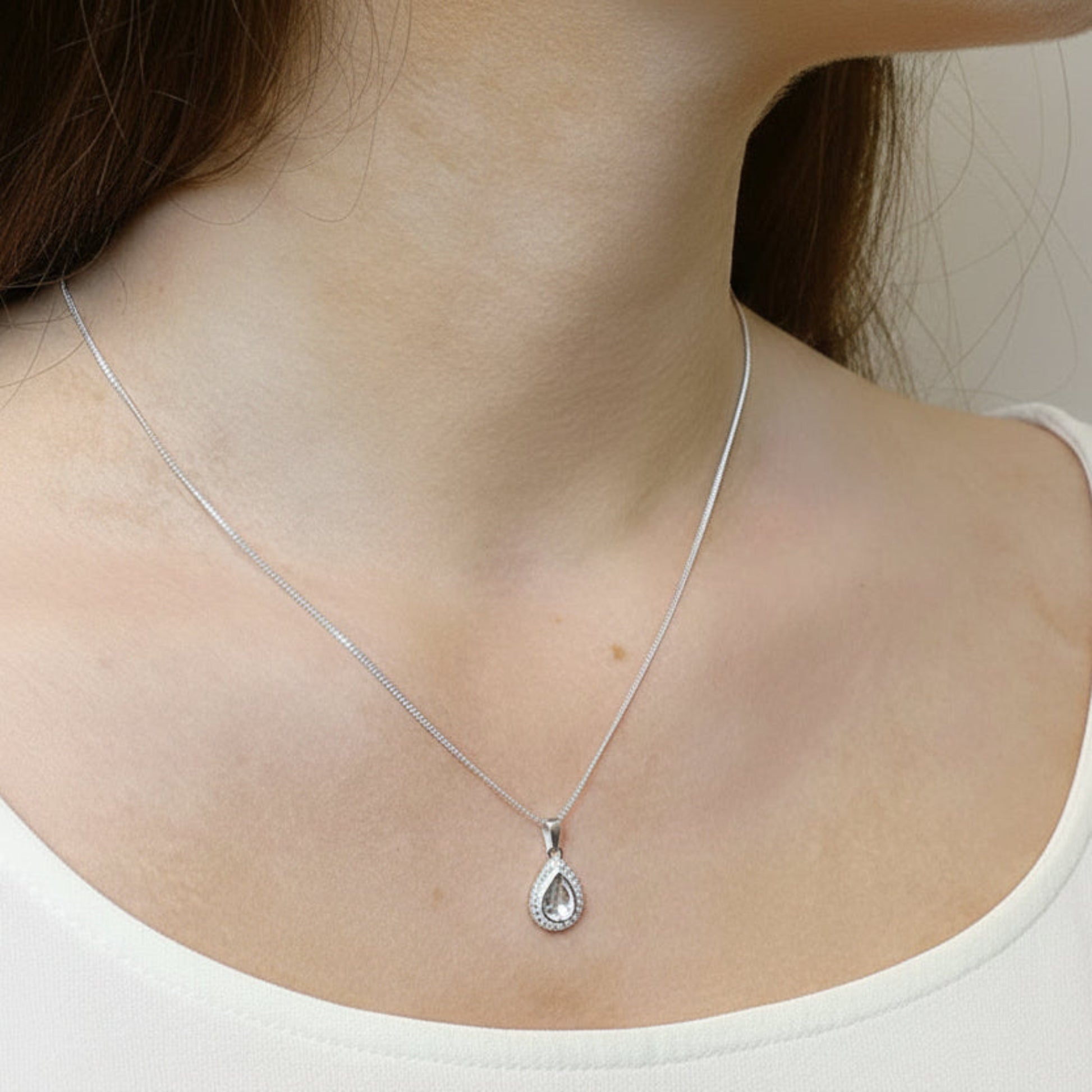 silver teardrop ashes pendant, handcrafted in the uk