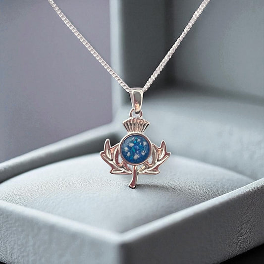 Silver Thistle pendant, handcrafted in Lancashire, UK